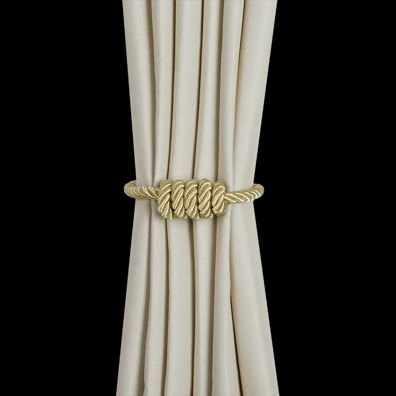4 Embrasses De Rideaux Magnétiques - 50 Cm, Blanc Cassé, Coton Et Lin - Pour Salon, Chambre, Sans Perçage