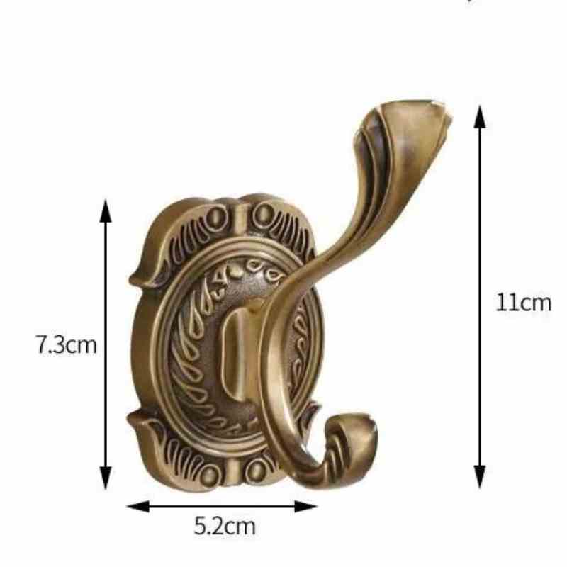 Crochet mural pour retenue de rideau au style vintage antique de couleur bronze