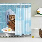 Rideau de douche chat Style 1 / 180x180cm