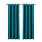 Rideau isolant thermique phonique Bleu canard / 130x180cm / Œillets