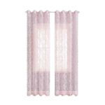 Rideaux dentelle romantique Rose / 140x240cm / Galon fronceur