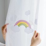 Voilage chambre bébé Blanc / 100x180cm / Œillets